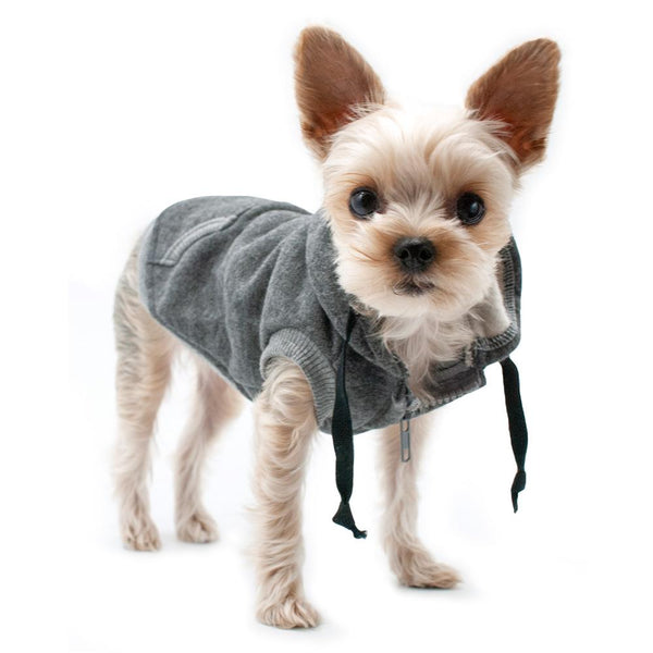 Drawstring Dog Hoodie by DOGO - Gray, Pet Clothes, Furbabeez, [tag]