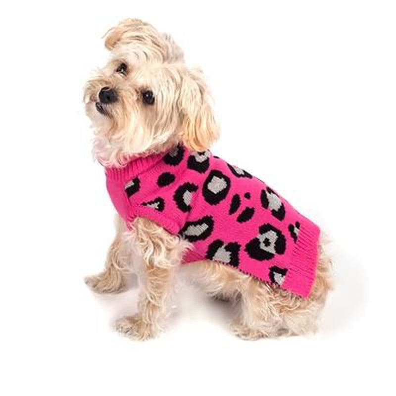 Cheetah Roll Neck Dog Sweater, Pet Clothes, Furbabeez, [tag]