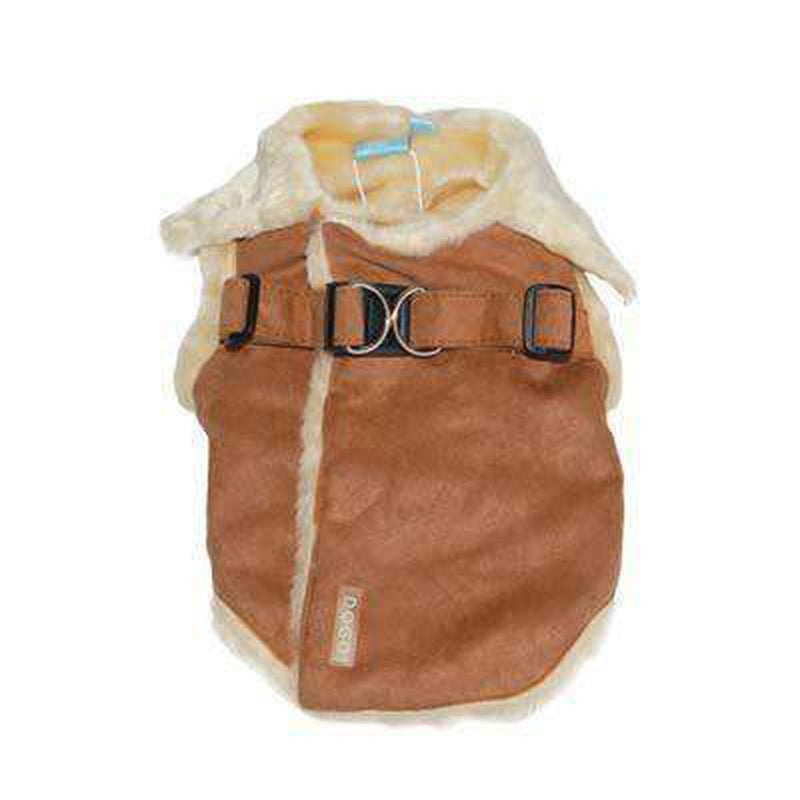 Furry Winter Harness Coat - Brown, Pet Clothes, Furbabeez, [tag]