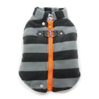 Active Fleece D-Ring Striped Dog Coat by Dogo - Gray, Pet Clothes, Furbabeez, [tag]