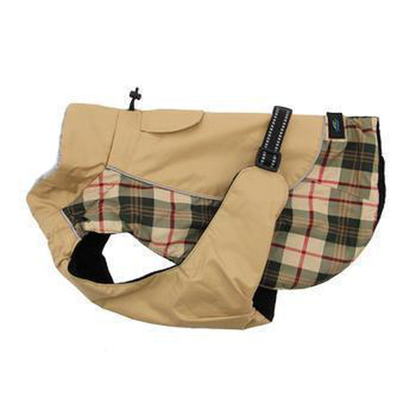 Alpine All-Weather Dog Coat - Beige Plaid, Pet Clothes, Furbabeez, [tag]