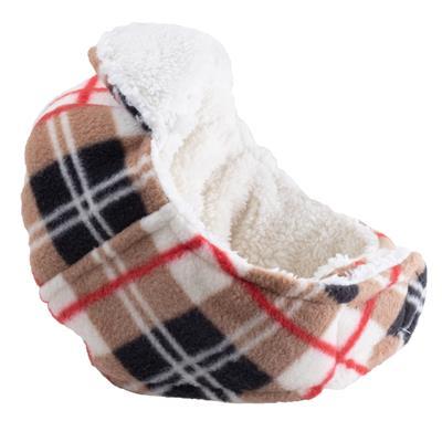 Aviator Dog Hat Tan Plaid Fleece Pet Accessories Worthy Dog 