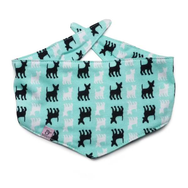 Black and White Dog Bandana - Blue