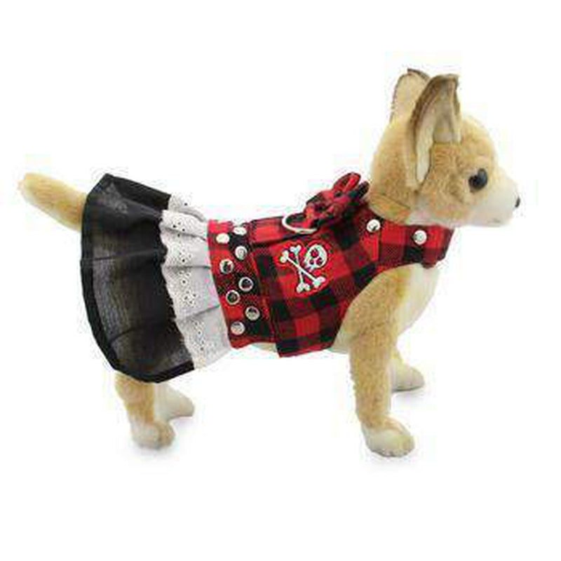 Biker Dress Dog Harness by Doggles - Buffalo Plaid, Collars and Leads, Furbabeez, [tag]