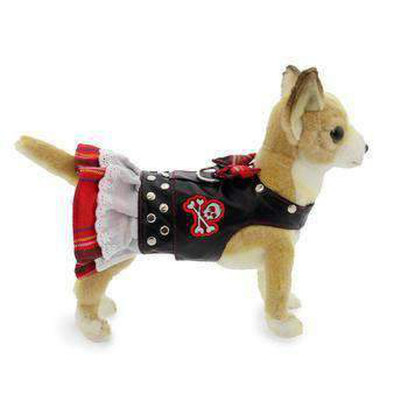 Biker Dress Dog Harness by Doggles - Red Plaid, Collars and Leads, Furbabeez, [tag]