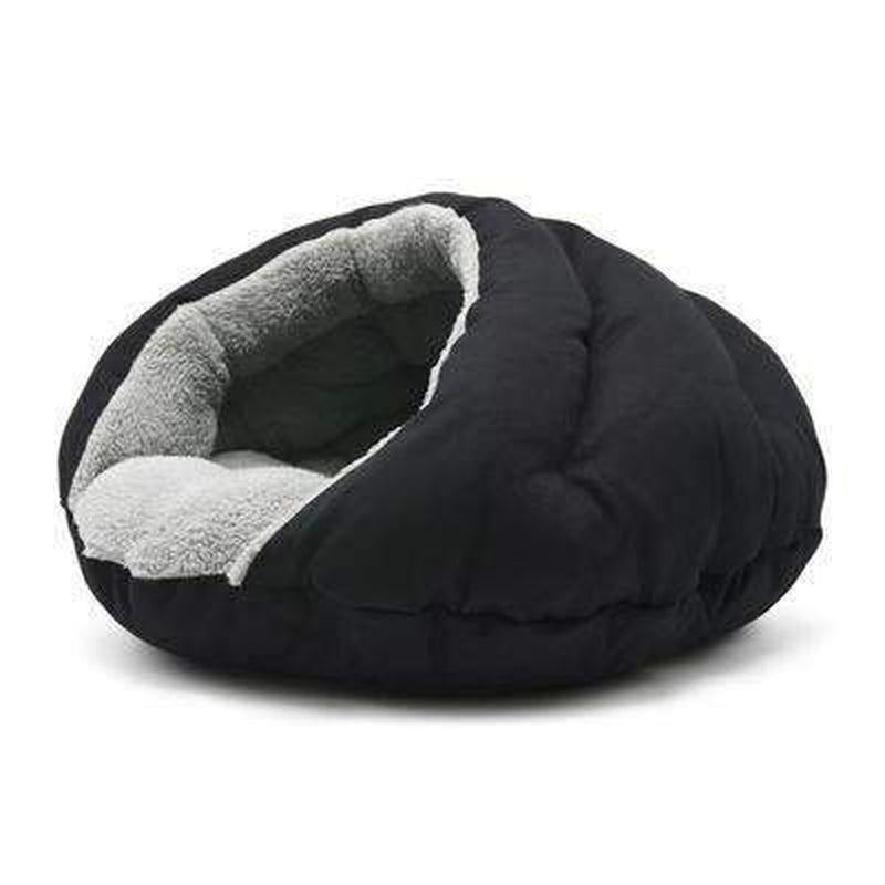 Burger Bed Solid Black, Pet Bed, Furbabeez, [tag]