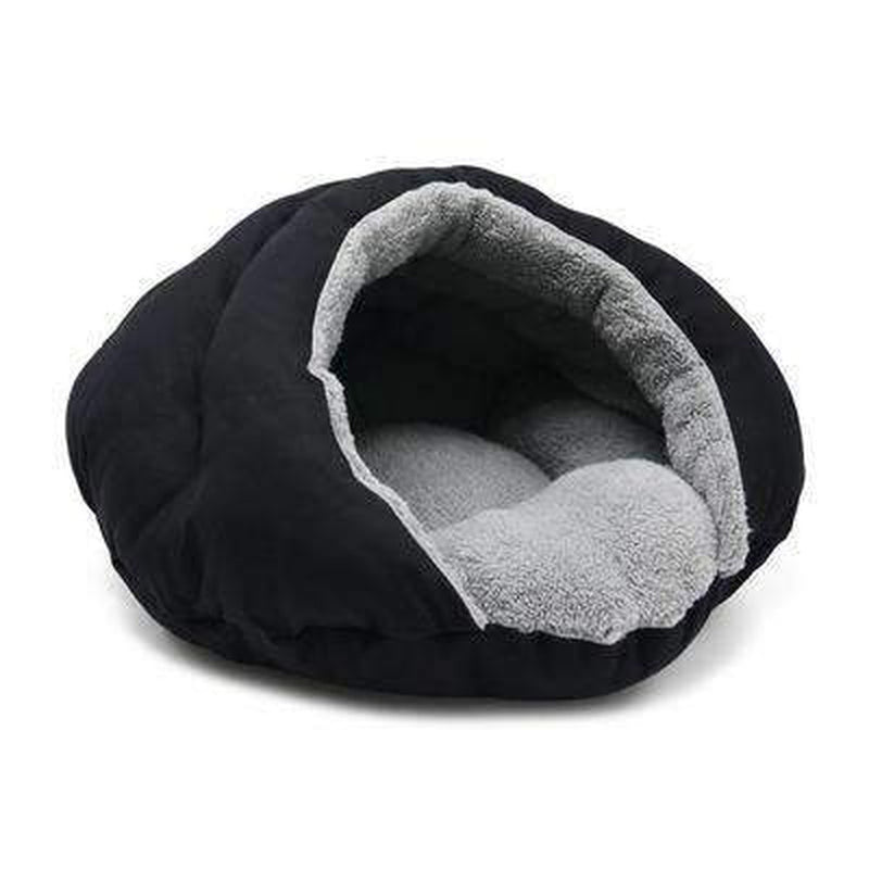 Burger Bed Solid Black, Pet Bed, Furbabeez, [tag]