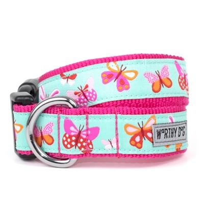 Butterflies Collar & Lead Collection Collars and Leads Worthy Dog XS Dog Collar 