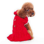 Cable Hoodie Dog Sweater Dress - Red, Pet Clothes, Furbabeez, [tag]