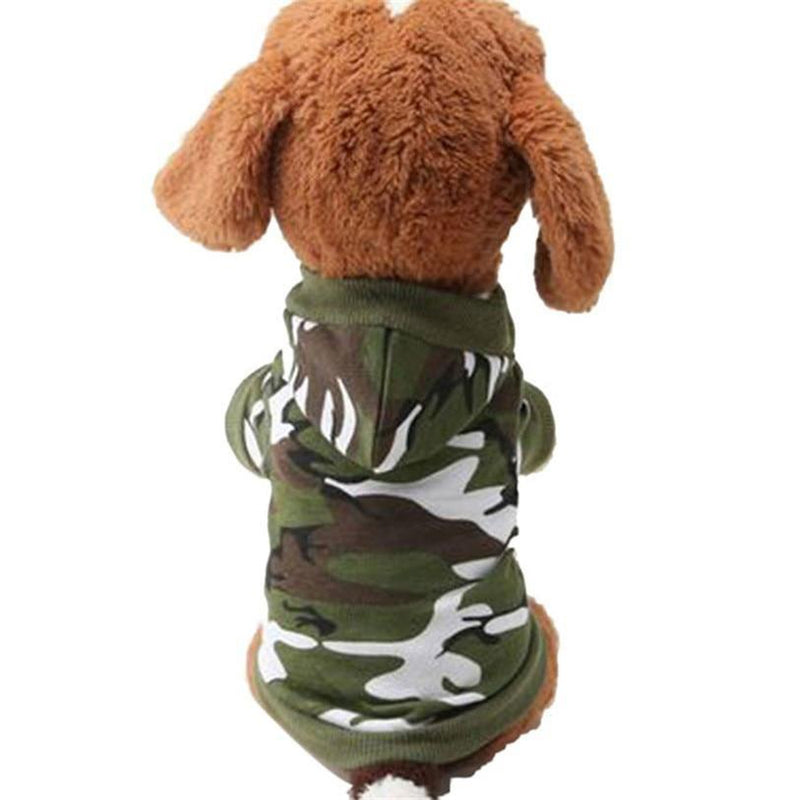 Camo Dog Hoodie - Green, Pet Clothes, Furbabeez, [tag]
