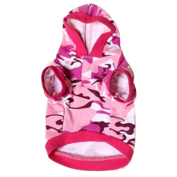 Camo Dog Hoodie - Pink, Pet Clothes, Furbabeez, [tag]