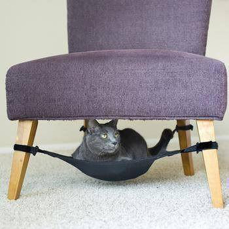 Under Chair Cat Hammock - Black, Pet Bed, Furbabeez, [tag]