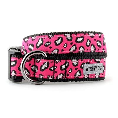 Cheetah Pink Collar & Lead Collection Collars and Leads Worthy Dog XS Dog Collar 