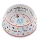 Chewy Vuiton Bowl (White) Pet Bowls Haute Diggity Dog 