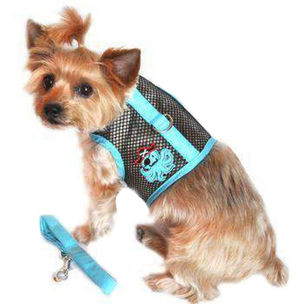 Cool Mesh Dog Harness Under the Sea Collection - Pirate Octopus Blue and Black, Collars and Leads, Furbabeez, [tag]