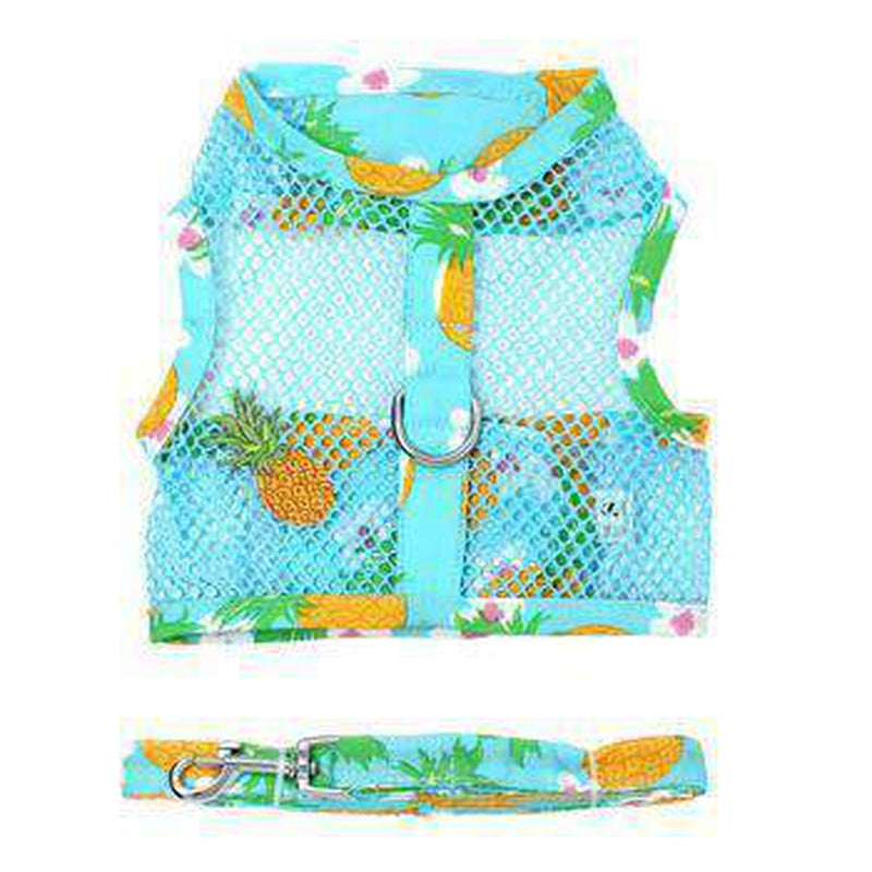 Cool Mesh Dog Harness with Leash - Pineapple Luau, Collars and Leads, Furbabeez, [tag]