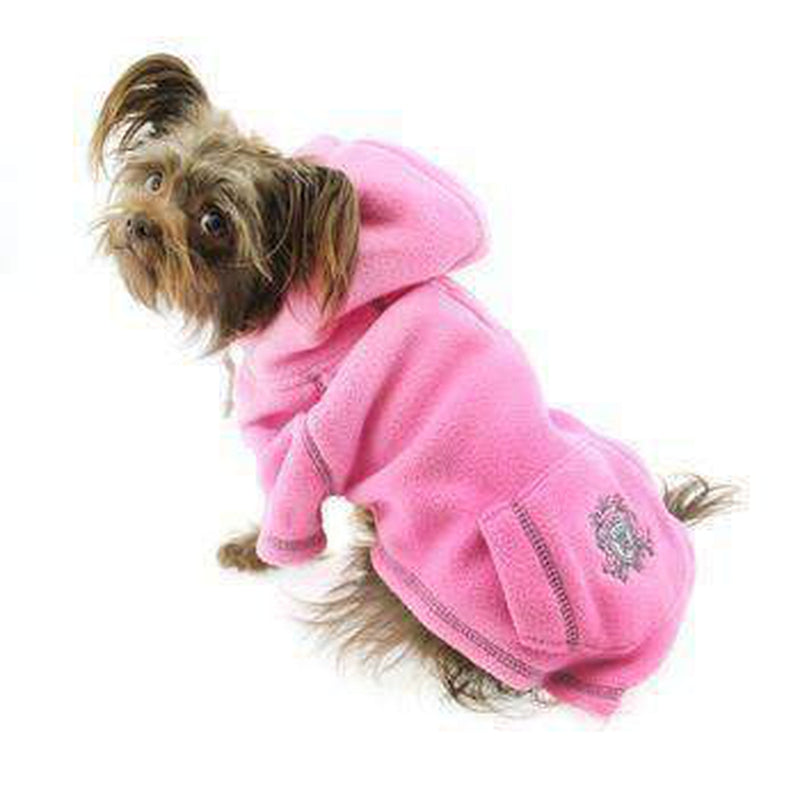 Crest Fleece Dog Hoodie by Hip Doggie - Pink, Pet Clothes, Furbabeez, [tag]