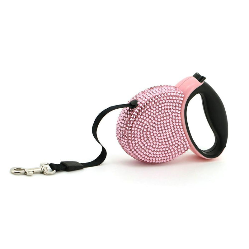 Crystal Bling Retractable Dog Leash Collars and Leads Furbabeez 