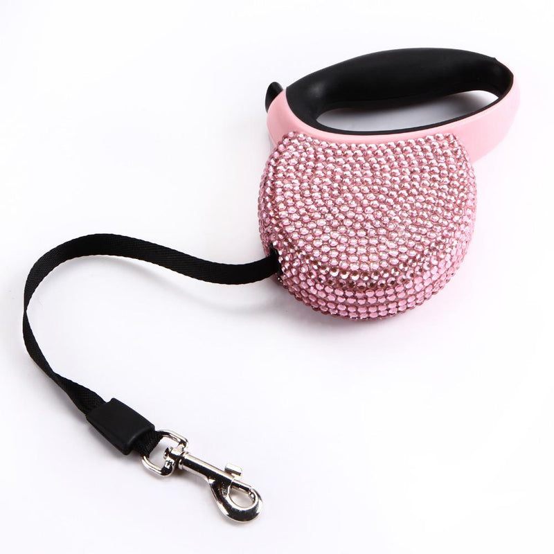 Crystal Bling Retractable Dog Leash Collars and Leads Furbabeez 