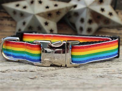 Custom Engraved Rainbow Dog Collar - Large Sizes Collars and Leads Diva Dog 