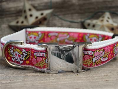 Custom Engraved Wild One Pink Dog Collar Collars and Leads Diva Dog 
