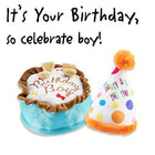 Dog Birthday Cake and Hat Plush Toys Pet Accessories Haute Diggity Dog Blue 