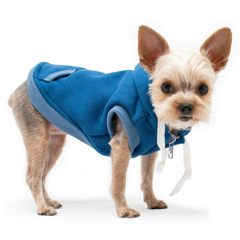 Drawstring Dog Hoodie by DOGO - Blue, Pet Clothes, Furbabeez, [tag]