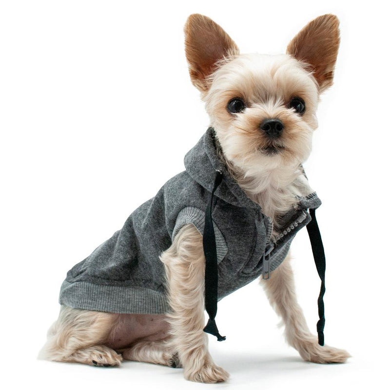 Drawstring Dog Hoodie by DOGO - Gray, Pet Clothes, Furbabeez, [tag]