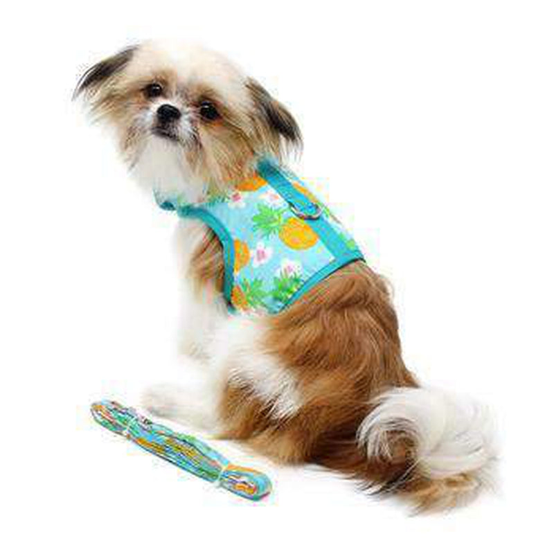 Fabric Dog Harness with Leash - Pineapple Luau, Collars and Leads, Furbabeez, [tag]