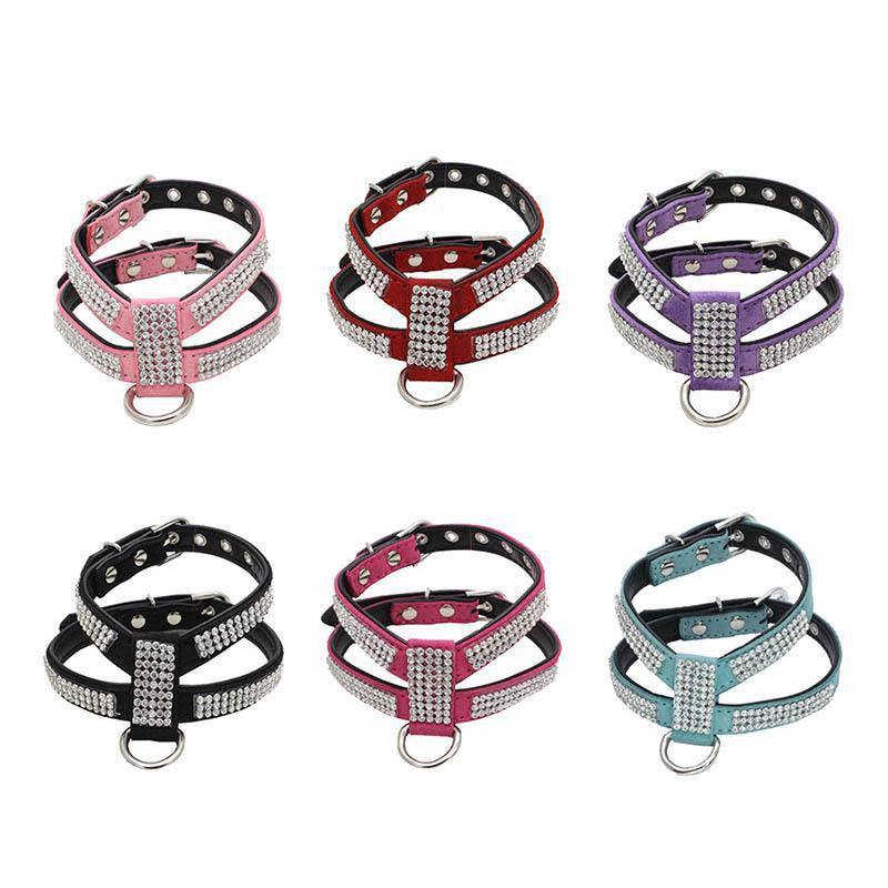 Fashion Bling Rhinestone Leather Dog Harness, Collars and Leads, Furbabeez, [tag]