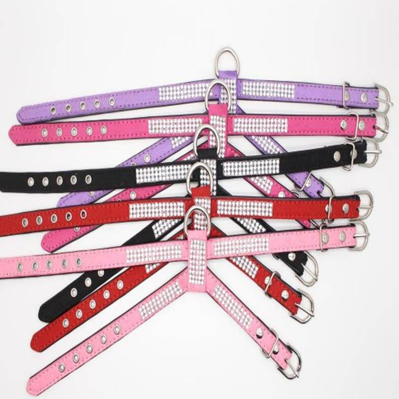 Fashion Bling Rhinestone Leather Dog Harness, Collars and Leads, Furbabeez, [tag]