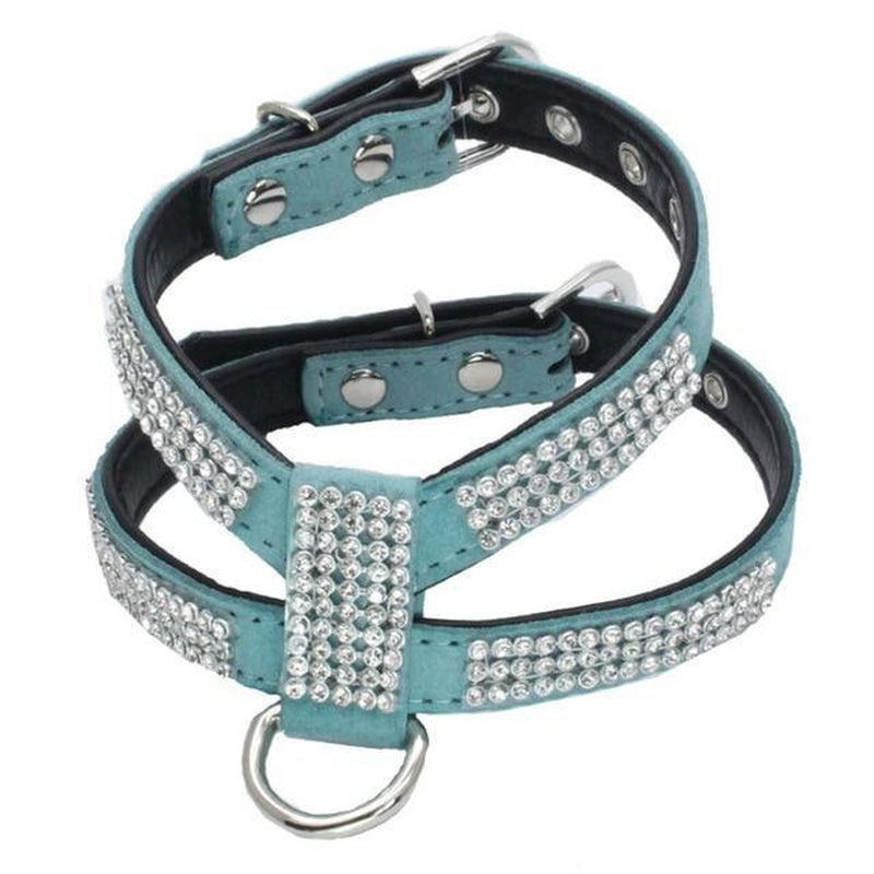 Fashion Bling Rhinestone Leather Dog Harness, Collars and Leads, Furbabeez, [tag]