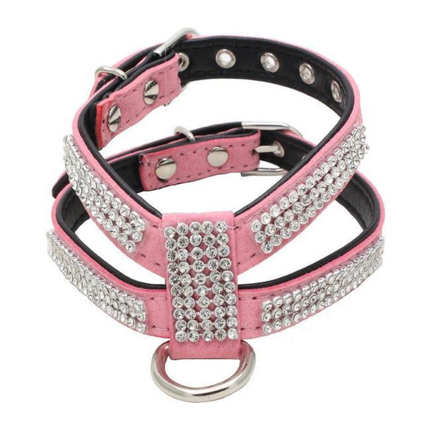 Fashion Bling Rhinestone Leather Dog Harness, Collars and Leads, Furbabeez, [tag]