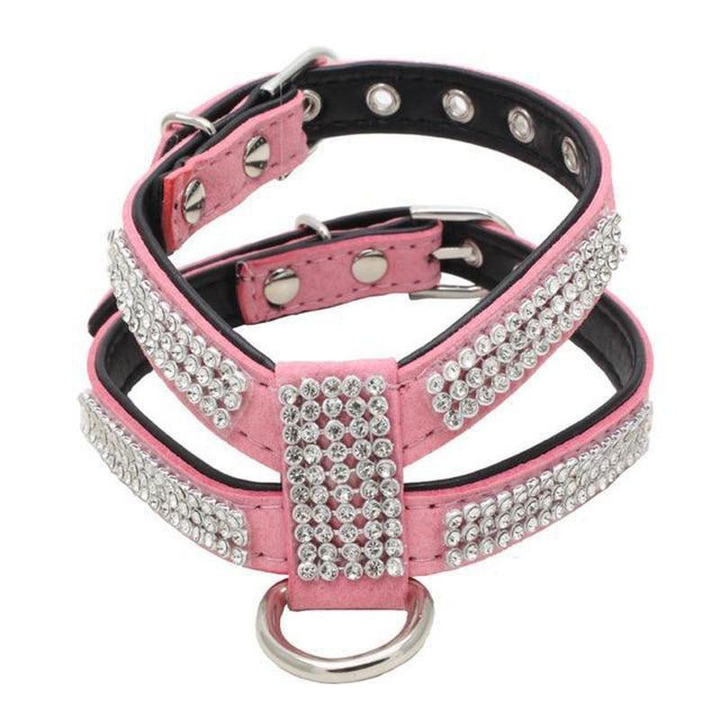 Fashion Bling Rhinestone Leather Dog Harness, Collars and Leads, Furbabeez, [tag]