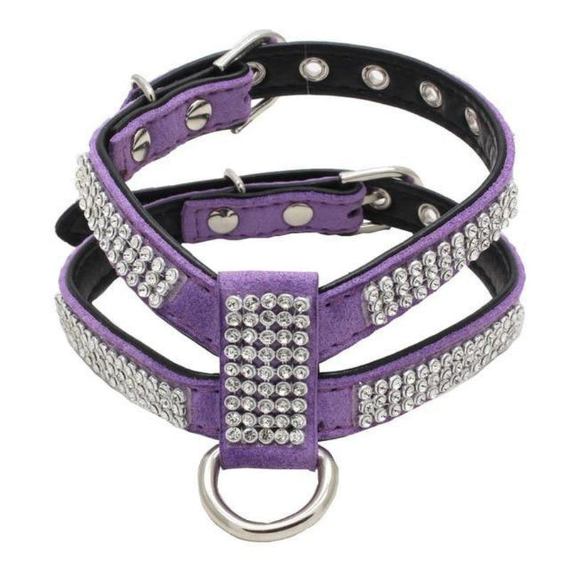 Fashion Bling Rhinestone Leather Dog Harness, Collars and Leads, Furbabeez, [tag]