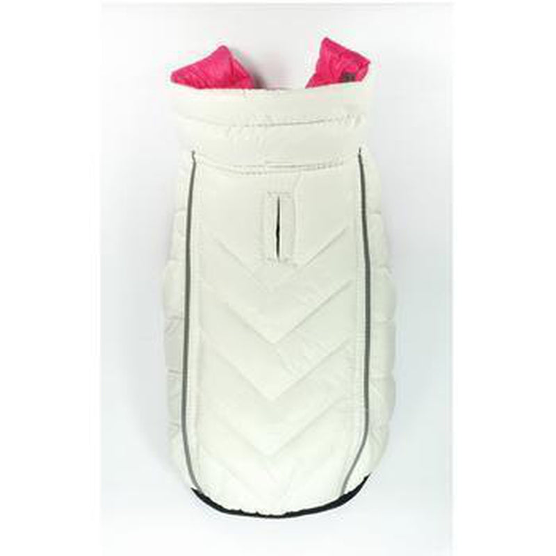 Reversible-Reflective Puffer Dog Vest - Pink/White, Pet Clothes, Furbabeez, [tag]
