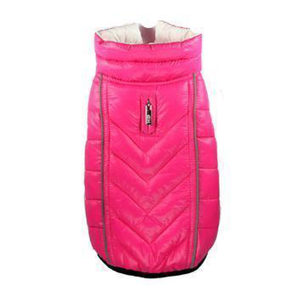 Reversible-Reflective Puffer Dog Vest - Pink/White, Pet Clothes, Furbabeez, [tag]