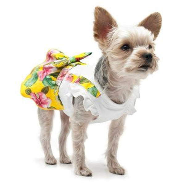 Floral Suspender Dog Dress, Pet Clothes, Furbabeez, [tag]