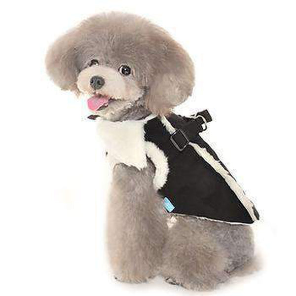 Furry Winter Harness Coat - Black, Pet Clothes, Furbabeez, [tag]