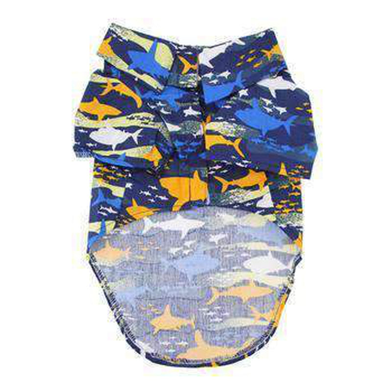Hawaiian Camp Shirt - Island Sharks, Pet Clothes, Furbabeez, [tag]