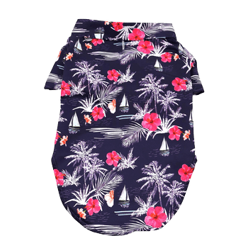 Hawaiian Camp Shirt - Moonlight Sails Pet Clothes Doggie Design 