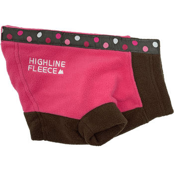 Highline Fleece Dog Coat - Pink and Brown with Polka Dots Pet Clothes Doggie Design 