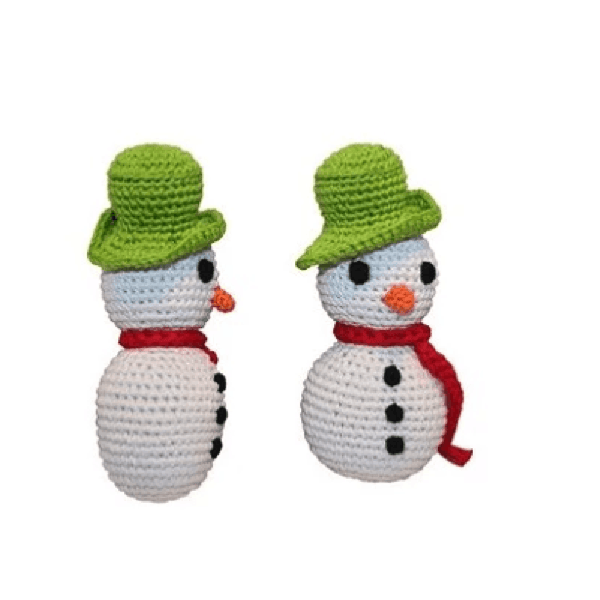 Holiday Knit Knack Frost The Snowman Organic Small Dog Toy, Pet Toys, Furbabeez, [tag]