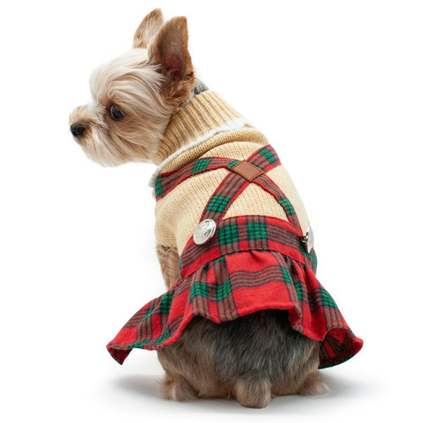 Holiday Plaid Dog Dress, Pet Clothes, Furbabeez, [tag]