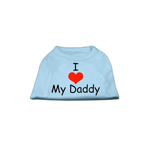 I Love Daddy Dog Tank Pet Clothes Mirage Turquoise XS 