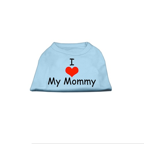 I Love Mommy Dog Tank Pet Clothes Mirage Turquoise XS 