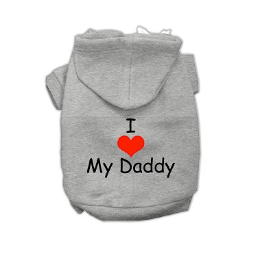I LOVE MY DADDY Dog Hoodie Pet Clothes Mirage Gray XS 