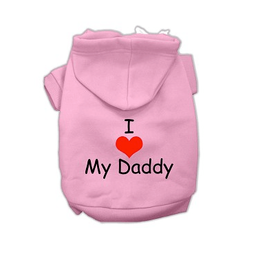 I LOVE MY DADDY Dog Hoodie Pet Clothes Mirage Pink XS 