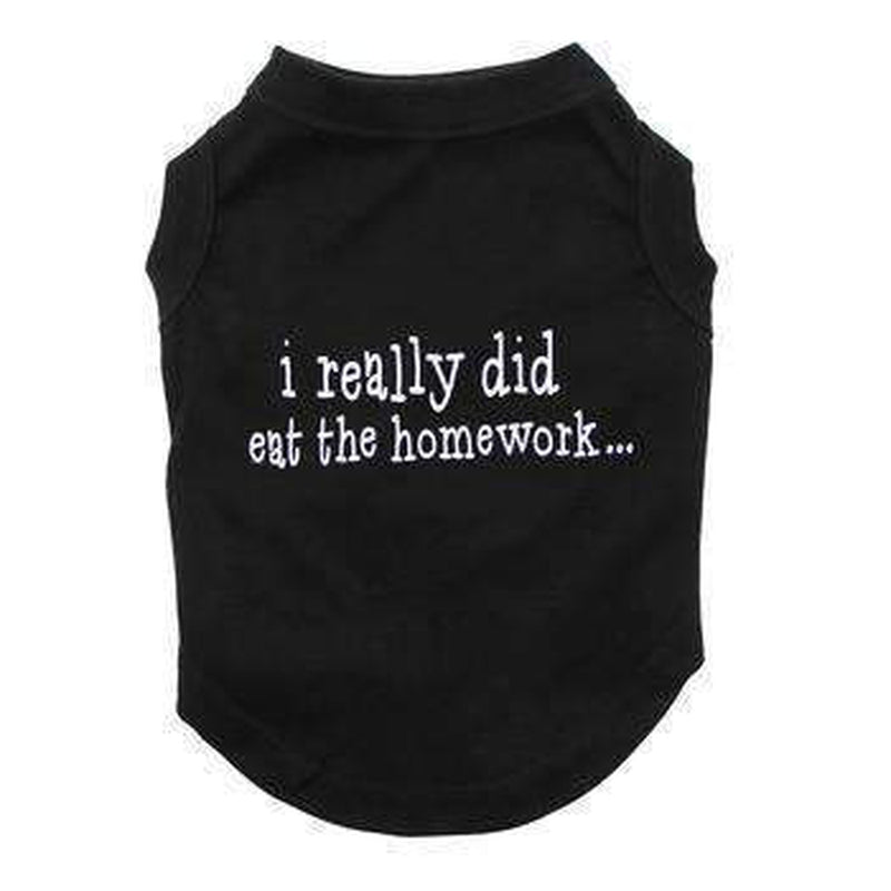 I Really Did Eat The Homework Dog Shirt - Black, Pet Clothes, Furbabeez, [tag]