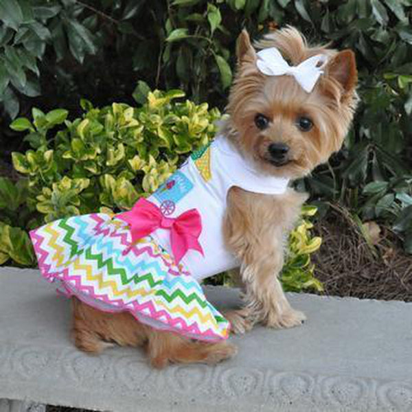 Ice Cream Cart Dog Dress with Matching Leash, Pet Clothes, Furbabeez, [tag]